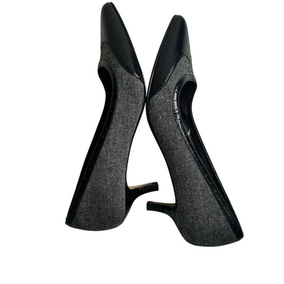 Isaac Mizrahi Women's Black Gray Pointed Toe Pumps Size 8 Formal Heel - Picture 11 of 13